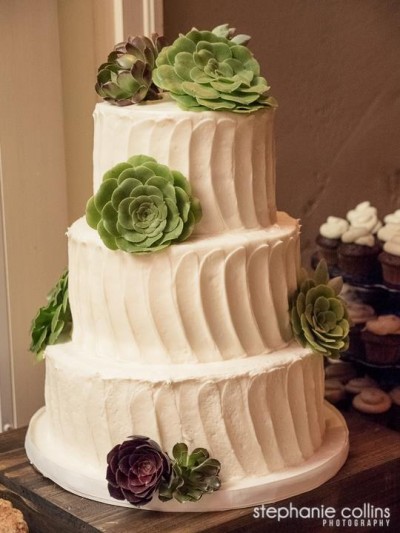 Succulents Wedding Cake