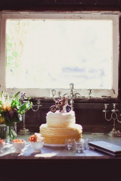 Yellow Ombre Ruffle Wedding Cake Photo 2