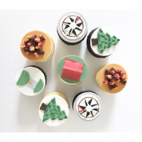 Camping cupcake toppers